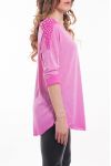 T-SHIRT SPALLE PERLINE 5046 FUSHIA