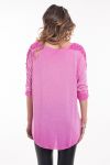 T-SHIRT EPAULES PERLES 5046 FUSHIA