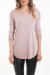 T-SHIRT EPAULES PERLES 5046 ROSE