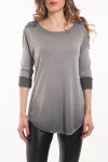 T-SHIRT EPAULES PERLES 5046 GRIS