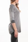 T-SHIRT SPALLE PERLINE 5046 GRIGIO