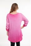 LARGE SIZE T-SHIRT FLOCKING 5079 FUSHIA