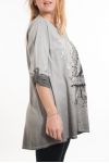 LARGE SIZE T-SHIRT FLOCKING 5079 GREY