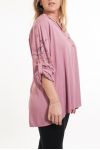 LARGE SIZE BLOUSE SLEEVES PRINTED 5080 ROSE