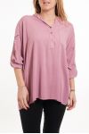 LARGE SIZE BLOUSE SLEEVES PRINTED 5080 ROSE