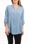 LARGE SIZE BLOUSE A PEA-5081 BLUE