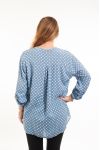 LARGE SIZE BLOUSE A PEA-5081 BLUE