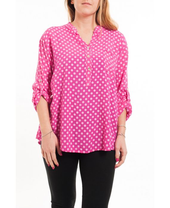 LARGE SIZE BLOUSE A PEA-5081 FUSHIA