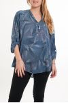 LARGE SIZE BLOUSE PRINTS 5082 BLUE