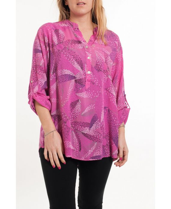 LARGE SIZE BLOUSE PRINTS 5082 FUSHIA