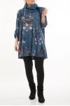 LARGE SIZE TUNIC + SCARF 5083 BLUE