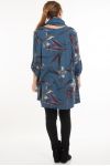 LARGE SIZE TUNIC + SCARF 5083 BLUE