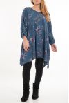 LARGE SIZE TUNIC PRINTED 5084 BLUE