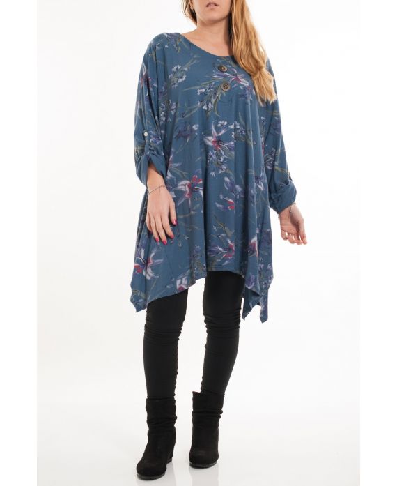 LARGE SIZE TUNIC PRINTED 5084 BLUE