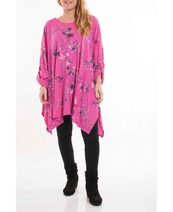 LARGE SIZE TUNIC PRINTED 5084 FUSHIA