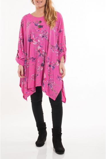 LARGE SIZE TUNIC PRINTED 5084 FUSHIA