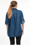 GROßE GRÖßE SHIRT-EFFEKT JEANS PERLEN 5096 BLAU