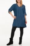 LARGE SIZE TUNIC EFFECT JEANS SEQUINS 5092 DARK BLUE