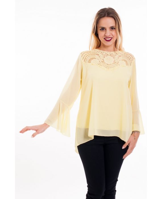 BLUSA DE ENCAJE 5088 AMARILLO