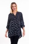 BLUSA DE LENTEJUELAS DE IMPRESIÓN 5091 NEGRO