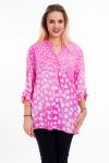 BLUSA DE LENTEJUELAS DE IMPRESIÓN 5091 FUSHIA