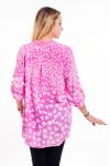 BLOUSE PRINT SEQUIN 5091 FUSHIA