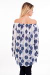 TUNIC PRINTED SHOULDERS DENUDEES 6003 WHITE