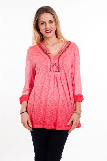 NECK T-SHIRT FANTASY 6004 CORAL