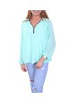 BLUSA DE ENCAJE ZIP 5089 VERDE PASTEL