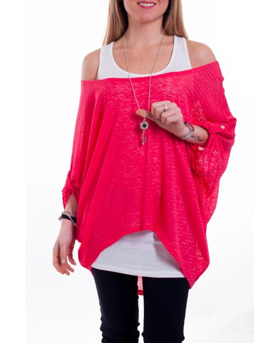 T-SHIRT 2 PIECES + JEWEL 6039 CORAL