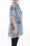 LARGE SIZE T-SHIRT + SCARF 6020 BLUE