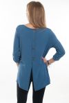 T-SHIRT BACK HAS BUTTONS 6061 BLUE