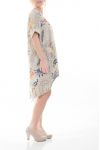 GROßE GRÖßE KLEID TUNIKA DRUCK 6074 BEIGE