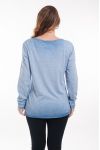 GRANDE TAILLE T-SHIRT NO MORE 6055 BLEU