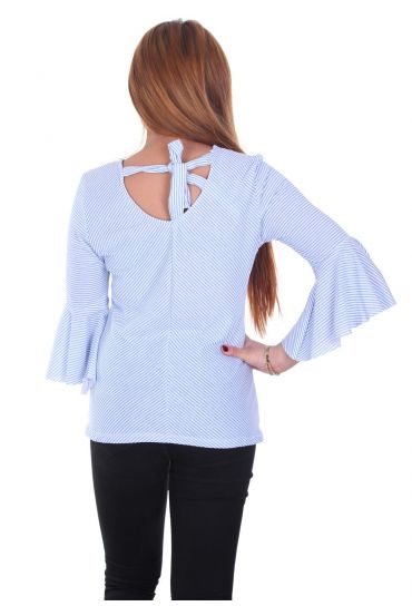 BLOUSE RAYEE BACK HAS BUILD 5078 BLUE