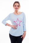 T-SHIRT STAR 6093'AZUR