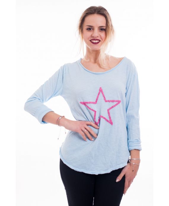 T-SHIRT STAR 6093'AZUR