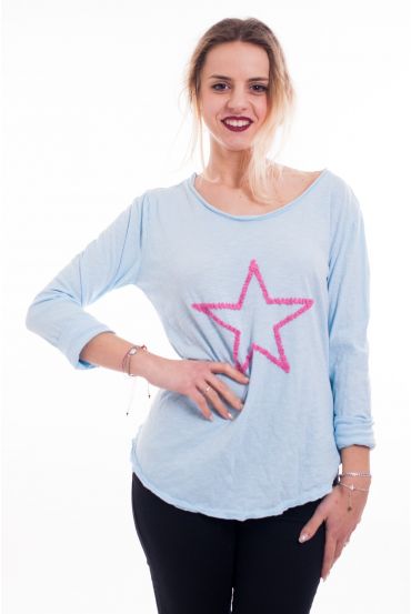 T-SHIRT STAR 6093'AZUR