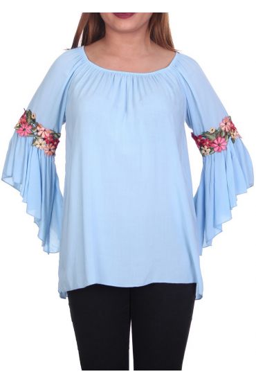 TUNIQUE BOHEMIENNE 7019 AZUR