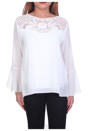 BLUSA DE ENCAJE 5088 BLANCO