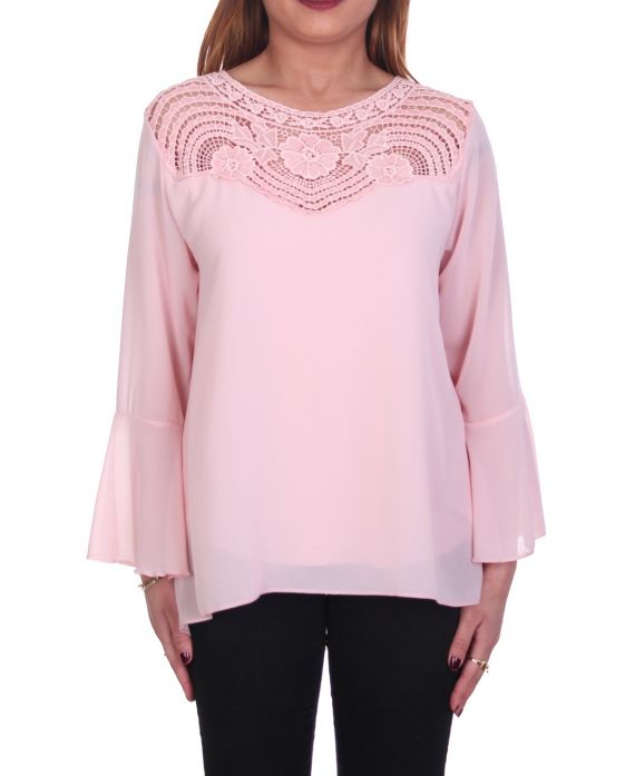 BLUSA DE ENCAJE ROSA 5088