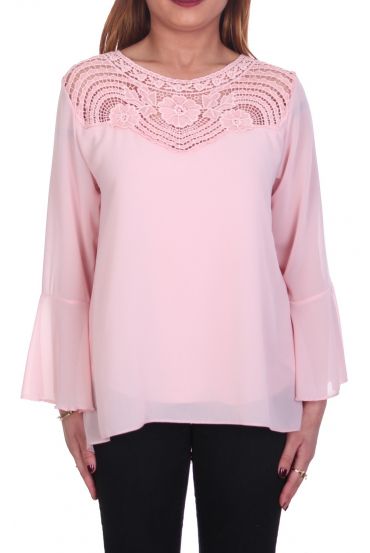 BLUSA DE ENCAJE ROSA 5088