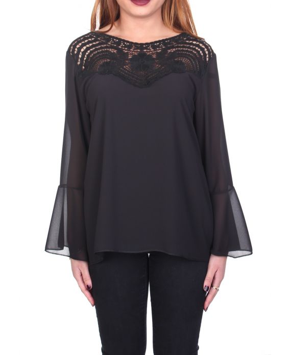 BLUSA DE ENCAJE 5088 NEGRO