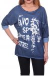 T-SHIRT FLOCAGE 4053 BLEU