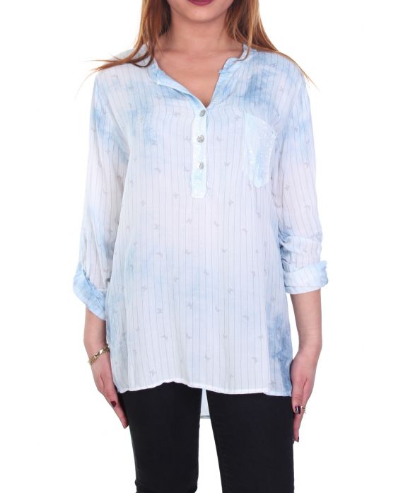 TUNIEK PAILLETTEN VLINDERS S9091 BLAUW