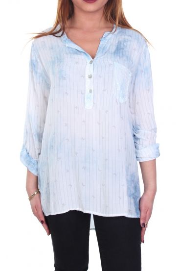 TUNIEK PAILLETTEN VLINDERS S9091 BLAUW