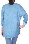 T-SHIRT MIX MATERIAL BLUE S7042