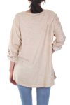 T-SHIRT MIX-FUR BEIGE S7042