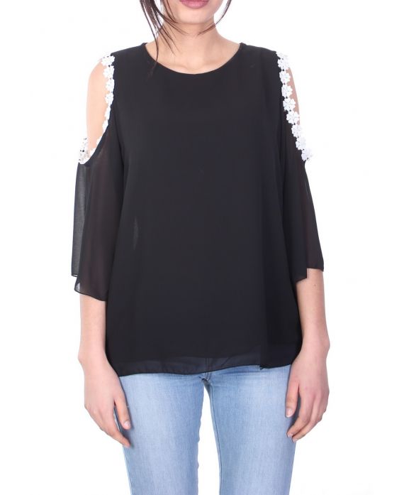 TOP SCHOUDERS OPEN 7028 ZWART