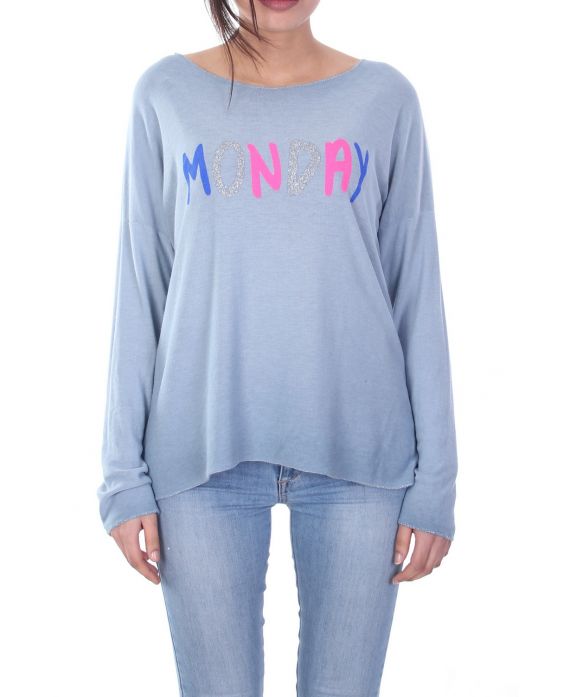 T-SHIRT MAANDAG 7035 BLAUW